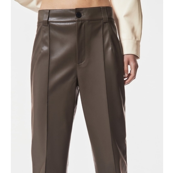 Zara Pants & Jumpsuits Zara Full Length Faux Leather Pants Poshmark